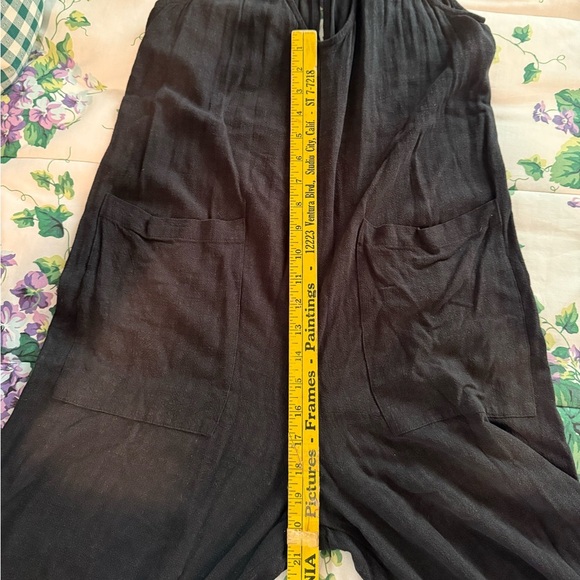 Rachel Pally Rayon/Linen Remy Romper with Front Pockets in Washed Out Black in S - Picture 11 of 11